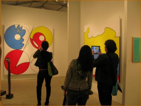 Art Miami exhibition with visitors