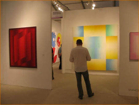 Art Miami exhibition with visitors
