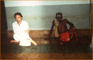 Adi Da with sadhu in India, 1973