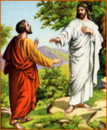 Peter confessing to Jesus: You are the Christ