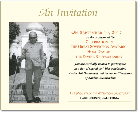 An Invitation to the Great Celebration 
of Da Re-Awakening